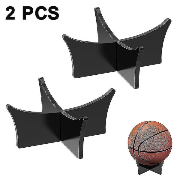 2 stk Basketball Stativ Holder Fotball Stativ Akryl Ball Display Black