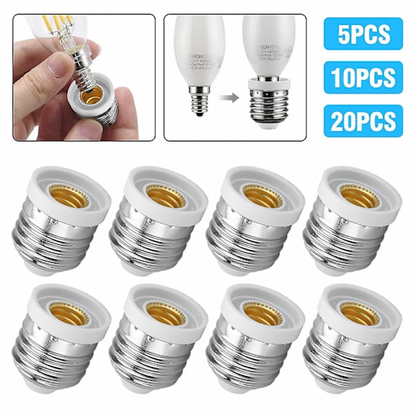 Lyspære fatning Adapter Medium Base E26 Til Kandelaber E12 Skrue Reducer 5 Packs 5Packs