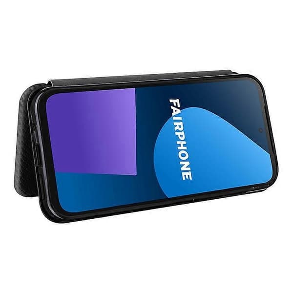Kompatibelt etui til Fairphone 5 med kulfibertekstur og kortholder Black