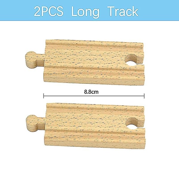 Hhcx-wooden Track Railway Toys Beech Wooden Train Track Accessories Fit Biro All Tracks Educational Toys For Children 8.8cm-2pcs