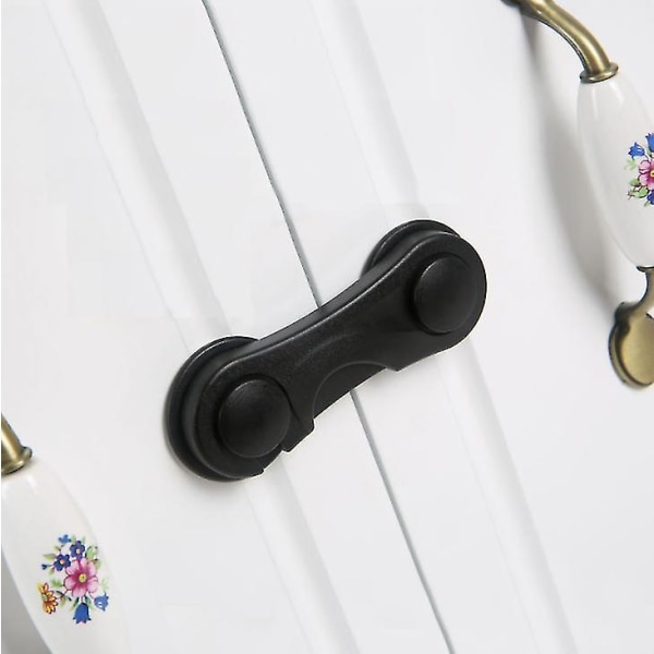 10pcs Child Cupboard Cabinet Safety Locks Cabinet Door Drawer Safety Lock Black