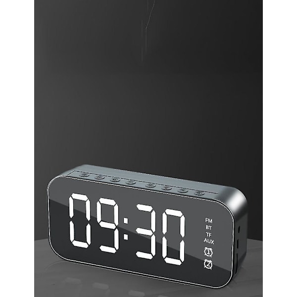Multifunktionell LED digital väckarklocka, Bluetooth högtalare, bordsbord med lysande elektronisk musikdosa black