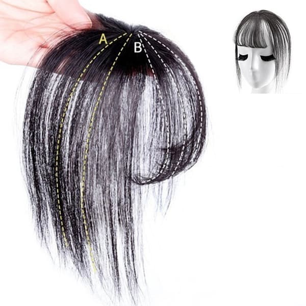 Osynlig Sömlös Tunn Prydlig 3D Air Bangs Hårtoppförlängning