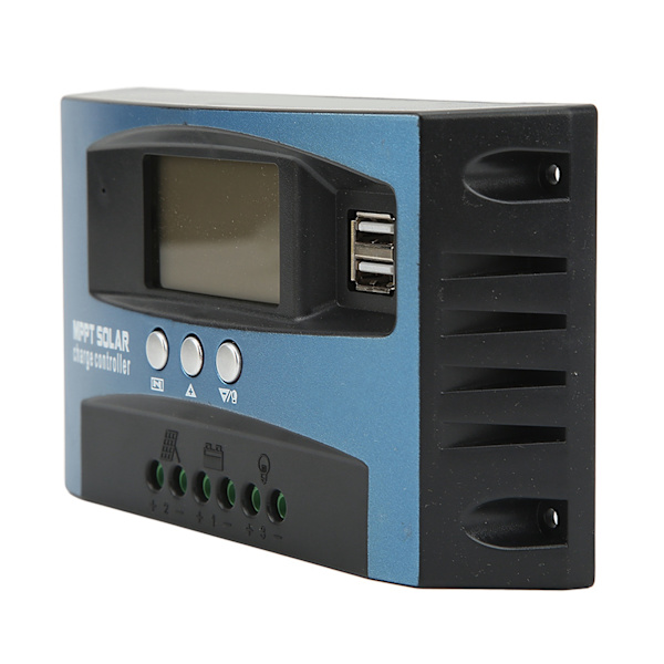 Solar Charge Controller LCD-display 2 USB-udgange Overstrømsbeskyttelse 12V 24V Selvtillpasning 100A Solpanelregulator