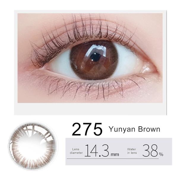 2stk Kosmetiske kontaktlinser Dame Fargede kontaktlinser Fargede øyelinser glasses power  275