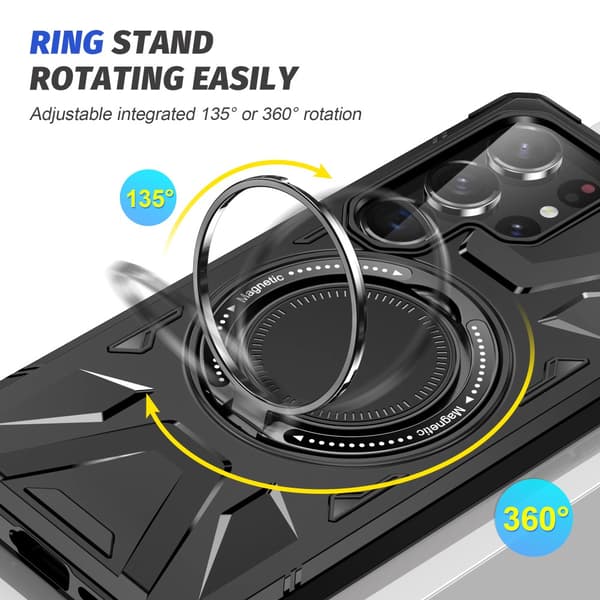 Hybridfodral Samsung Galaxy S25 Ultra MagSafe Ring Svart