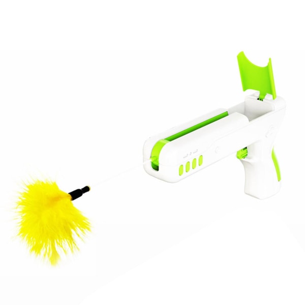 Interactives Cat Toys Cat Rebound Wand-leksak med fjädrar och kattmynta för träningsleksak för inomhuskatt kattunge Green