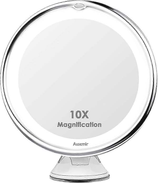 LED-meikkipeili 10x suurennuksella ja valolla