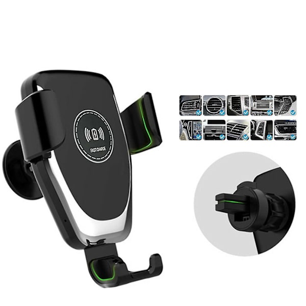 Qi 10w bilhurtig trådløs oplader til Iphone Xs Samsung Galaxy S7 S8 S9 S10 Note