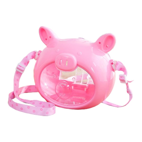 Liten husdjursbärare Stort utrymme Andas Synligt grishuvud Form Hamster Fågel Bärväska Utomhustillbehör Stad Pink