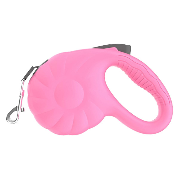 Husdjurskoppel Makron Multifunksjon Infällbar Holdbar Ljudfri med kontrollknapp 16 fot forlengbart hundkoppel Pink 5m