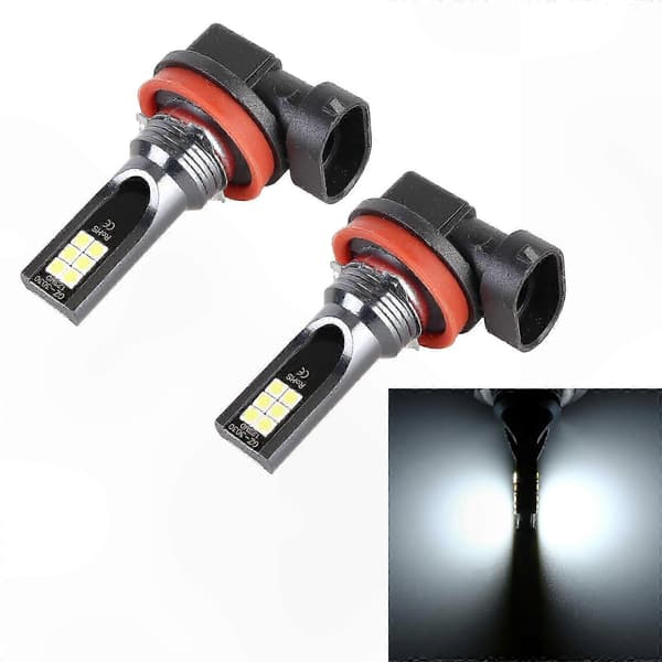 【BQ】2 STK H11/H8 12V-24V 12W Bil LED Tåkelys White Light