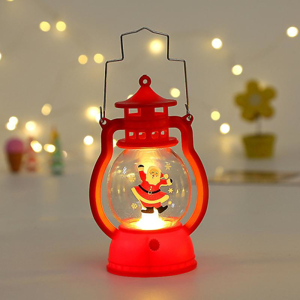 Retro Flameless Mini Christmas Lantern Bord Centerpiece Led Lantern Xmas Decor F