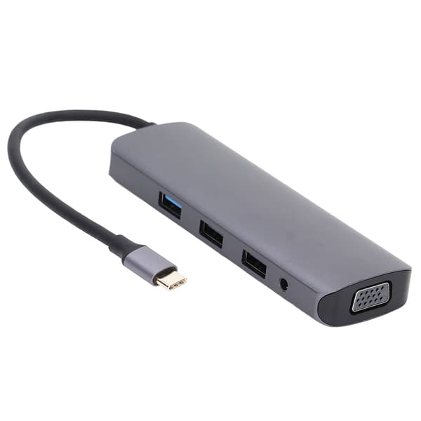 9 i 1 USB C Dockingstasjon Aluminiumlegering Dobbel Skjerm Hub Adapter