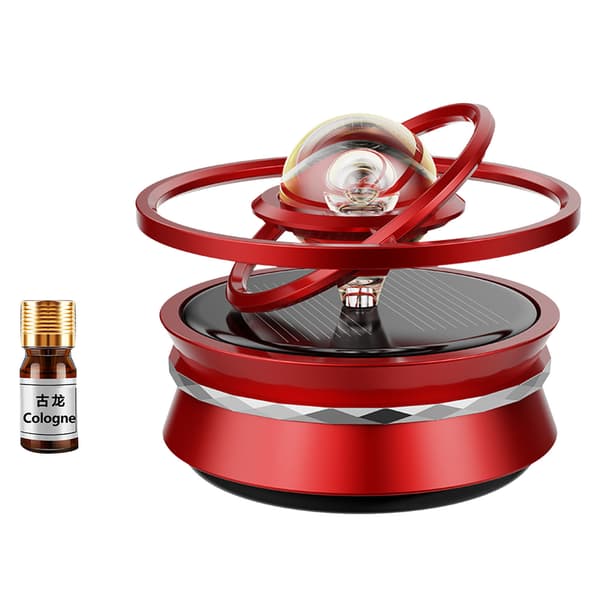 Bil Aromaterapi Solenergi Ophængt Krystalkugle Roterende Bil Aroma Diffuser til Pynt Gaver Rød