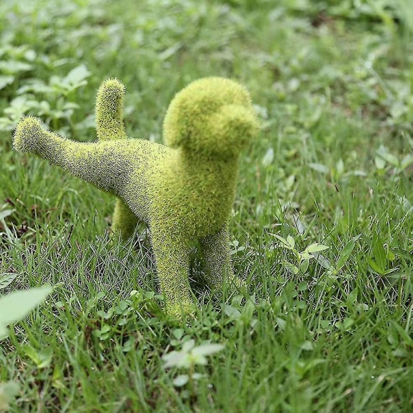 Imiteret buksbom Have Hunde Have Statue Grøn Simulering Flocking Dog Gårdsplads Skulptur Peeing Puppy