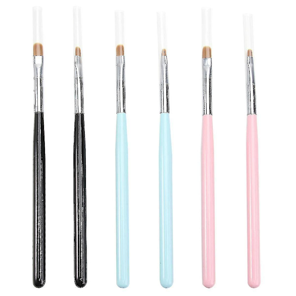 6 kpl Nylon Nail Art Maalaussivellin Piirustus Kynät Manikyyri työkalu Carving Nail Diamond kiinnityssivellin F