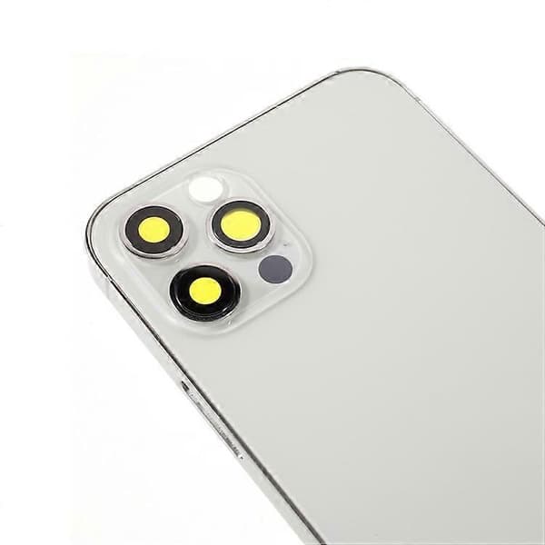 【BQ】Kompatibel med iPhone 12 Pro Bagbatteridæksel + Mellemramme + Sideknapper Erstatning, EU-version (med CE-logo) - Perfekt Silver