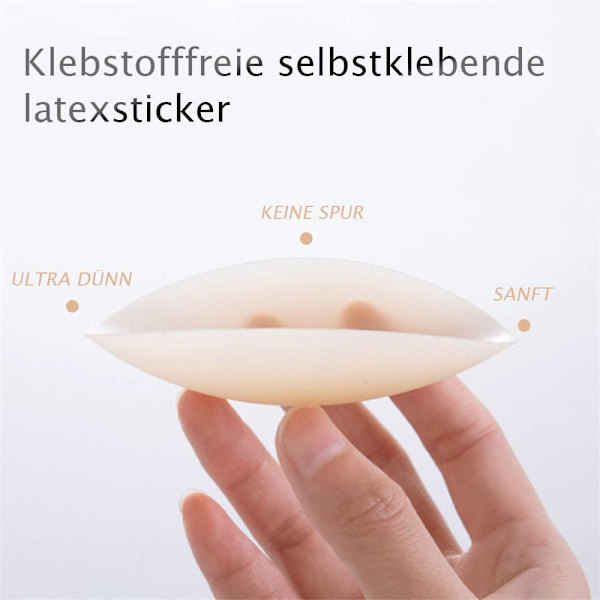 Set med 8 silikon, rund, självhäftande, anti-nipple, ultratunn, Carne färg