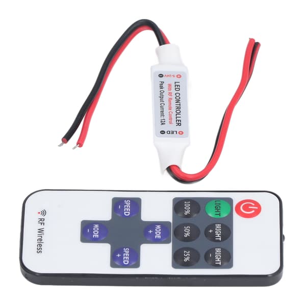 RF Fjernbetjening 11 Tasters Trådløs Mini LED Controller Lysdæmper Rød Sort Ledningsinterface