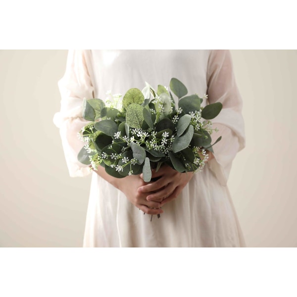 Kunstig Fake Leaf Eucalyptus Simulering Blader Blomster Bryllupsfest Dekor