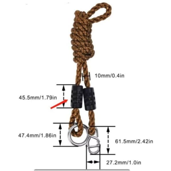 OKZ Gungsats - 2 justerbara rep - 110-180 cm - Upphängningssystem ingår - Slitstark polypropen