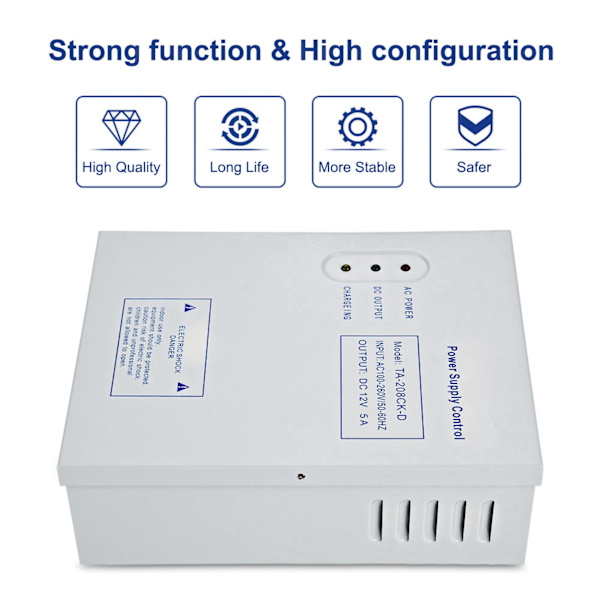 12V/5A DC Dörr Access Control System Strömförsörjning