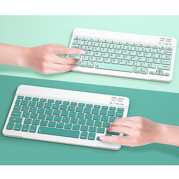 Ladattava langaton 10 tuuman langaton Bluetooth näppäimistö ja hiiri -yhdistelmä Mint Green