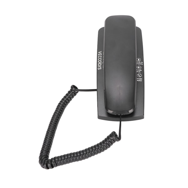 KXT1042 Fastnettelefon til vægmontering til kontor, hjem, hotel, badeværelse (sort)