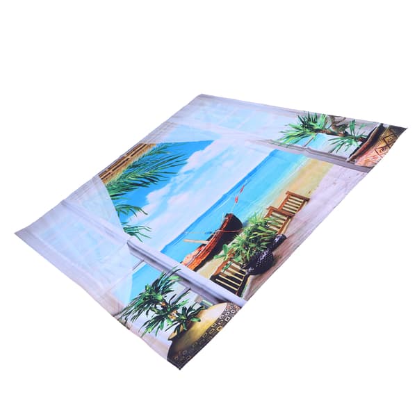 Landskapsmönster Polyester Gobeläng Hängande Filt för Sovrum Balkong 230x180cm