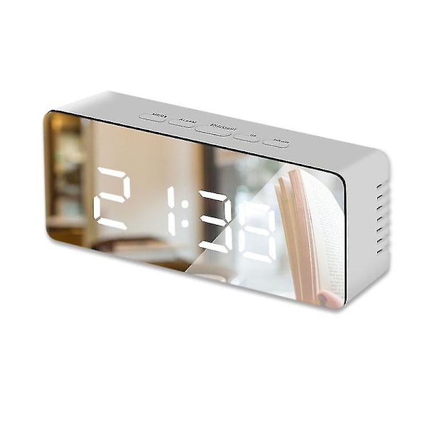 Led Digital Mirror Klocka Snooze Bordsklocka Wake Up Light Heminredning Digital väckarklocka Blå Blue
