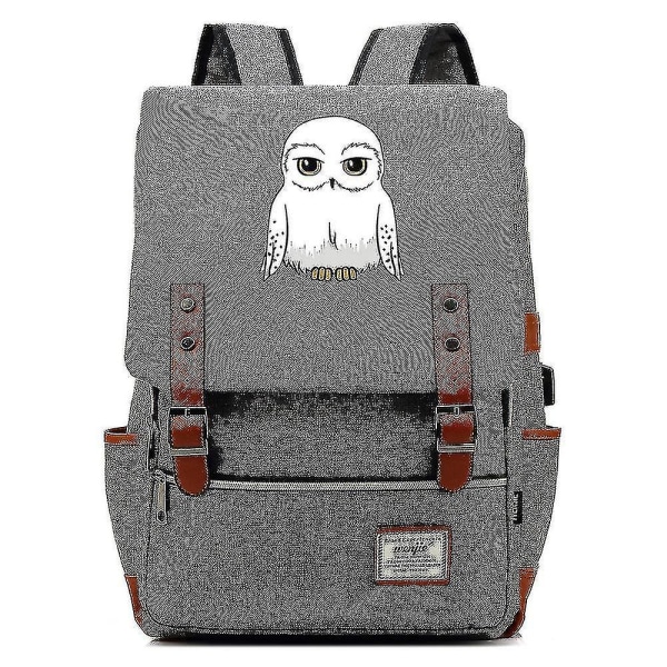 Uusi Harry Potter Owl Teinien koululaukku USB vapaa-ajan reppuq