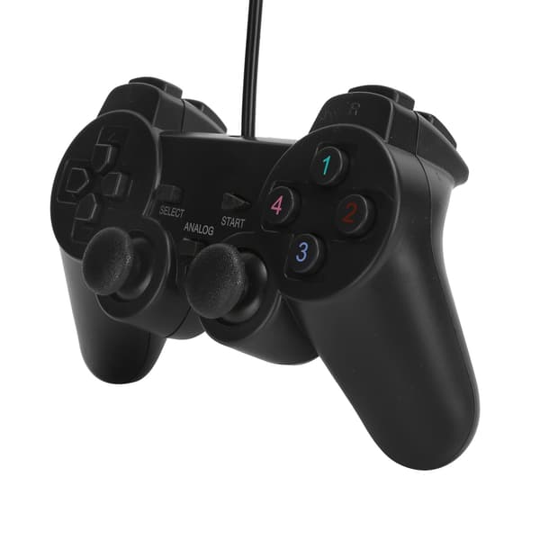 Retro USB Kablet Spillkontroller 1,5 meter Kabel for PS2 Svart