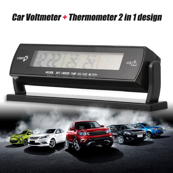 Automatisk biltemperaturspændingsmonitor LCD-skærm