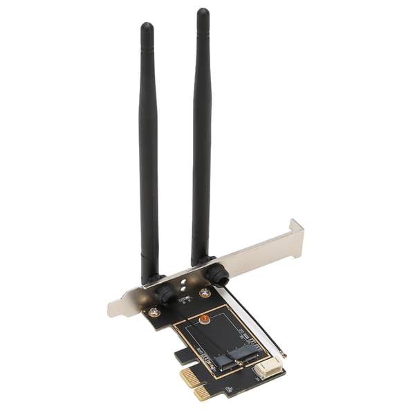 M.2 til PCIe Utvidelseskort 6dB Dobbel Antenne Stabil Tilkobling Fleksibel M.2 til PCIe Adapter for Stasjonær Datamaskin