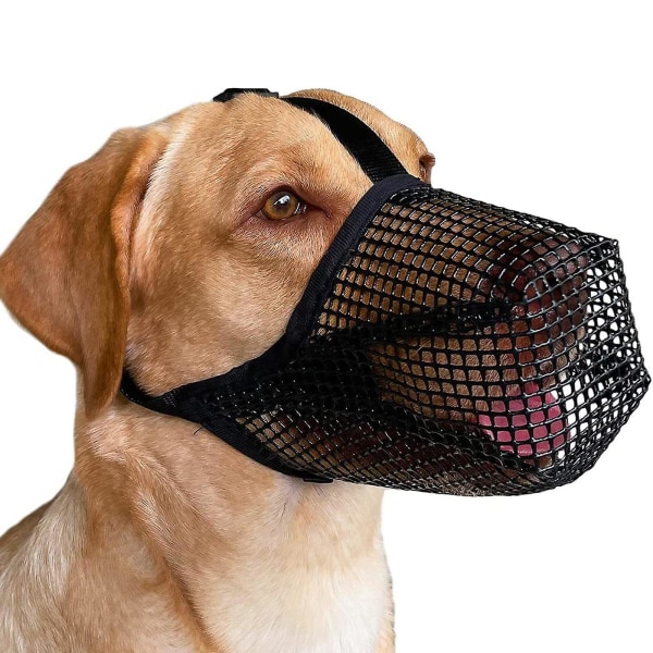 Pet Dog Justerbar Mask Bark Bite Mesh Mun Munkorg Grooming Anti Stop Tugga Husdjur Tillbehör Partihandel XL