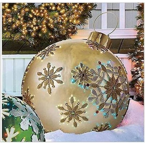 Kæmpe jule Pvc oppustelig dekoreret bold, juleoppustelige udendørs dekorationer Q8