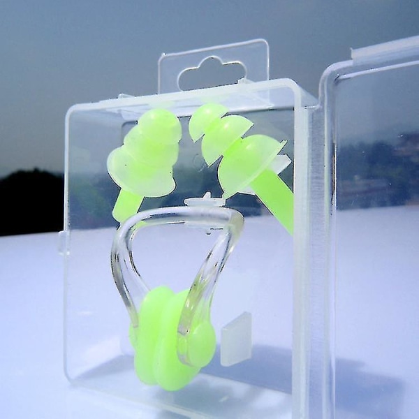 Simöronproppar i silikon Simöronproppar Återanvändbara simning Vattentäta öronproppar Grön