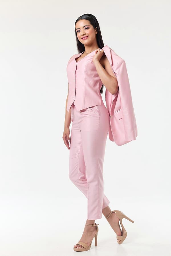 【BQ】Blush Pink 3-delt Buksedragt 12