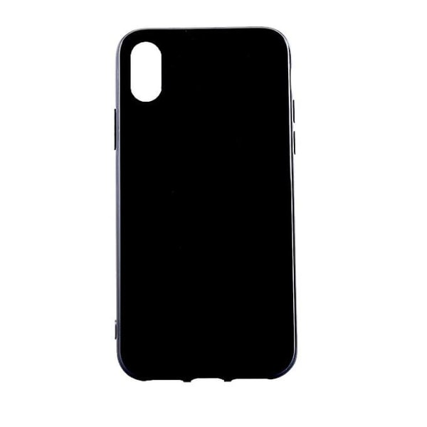 Til Iphone X ensfarvet glat overflade blød Tpu beskyttende bagcover (sort)