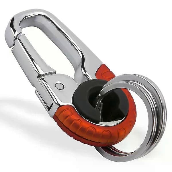 【BQ】Nøglering i rustfrit stål, multifunktionel karabinhage til mænd, bærbar hængespænde 1pc orange
