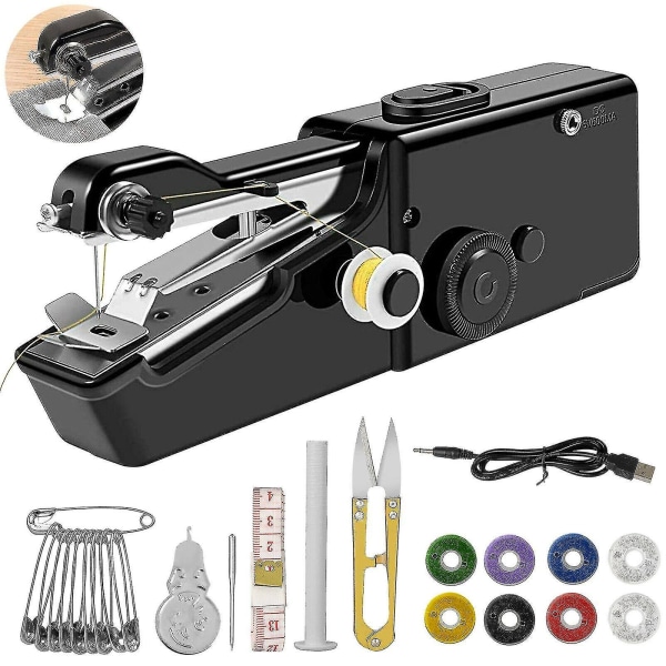 Mini Portable Handheld Sewing Machine Usb Electric Tailor Quick Stitch Household