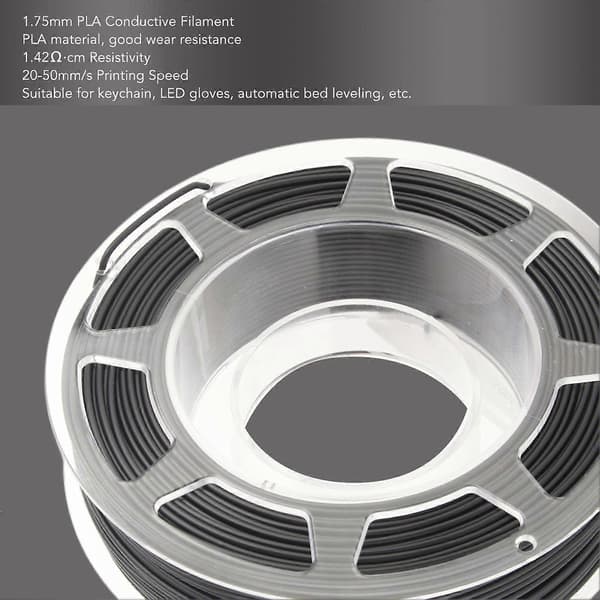 Ledende PLA-filamenterstatning 1,75 mm forbrugsstoffer til 3D-printertilbehør 20-50 mm/s