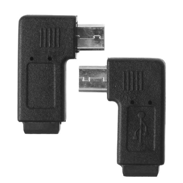 90 Vasemman ja oikean kulman mini USB 5-nastainen naaras-mikro USB urosdatasovitin