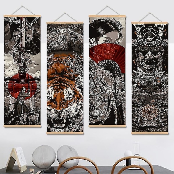 Japanilainen Samurai Ukiyo-e Rullajuliste 40*100cm 4 40*100CM 4