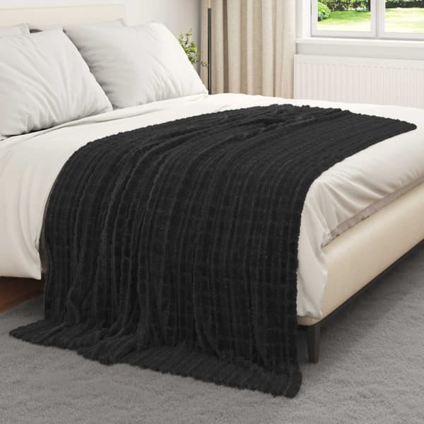 Kastetæppe Sort 200 x 150 cm Fleece