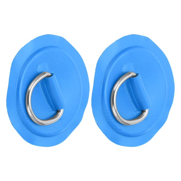 D-ring Pad Patch PVC Oppblåsbar Båt Flåte Jolle Kano Surfebrett Kajakk Festesystem Blå