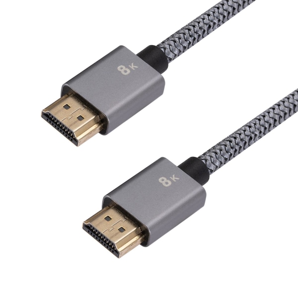 8k Hdmi-kompatibel 2.1-kabel Ultra High Speed ​​4k 120hz flätad sladd Kabel grå Grey