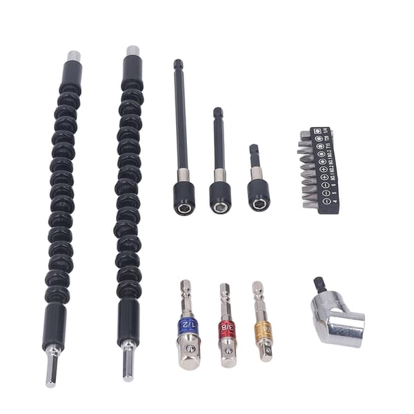 Fleksibelt 105 graders borforlengersett Universal Socket Adapter Skrutrekkerhodeholder Kit