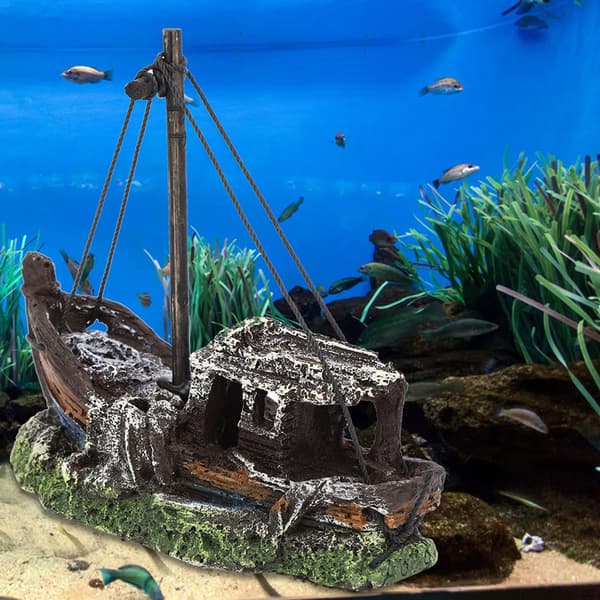 High Simulation Resin Shipwreck Aquarium Decoration